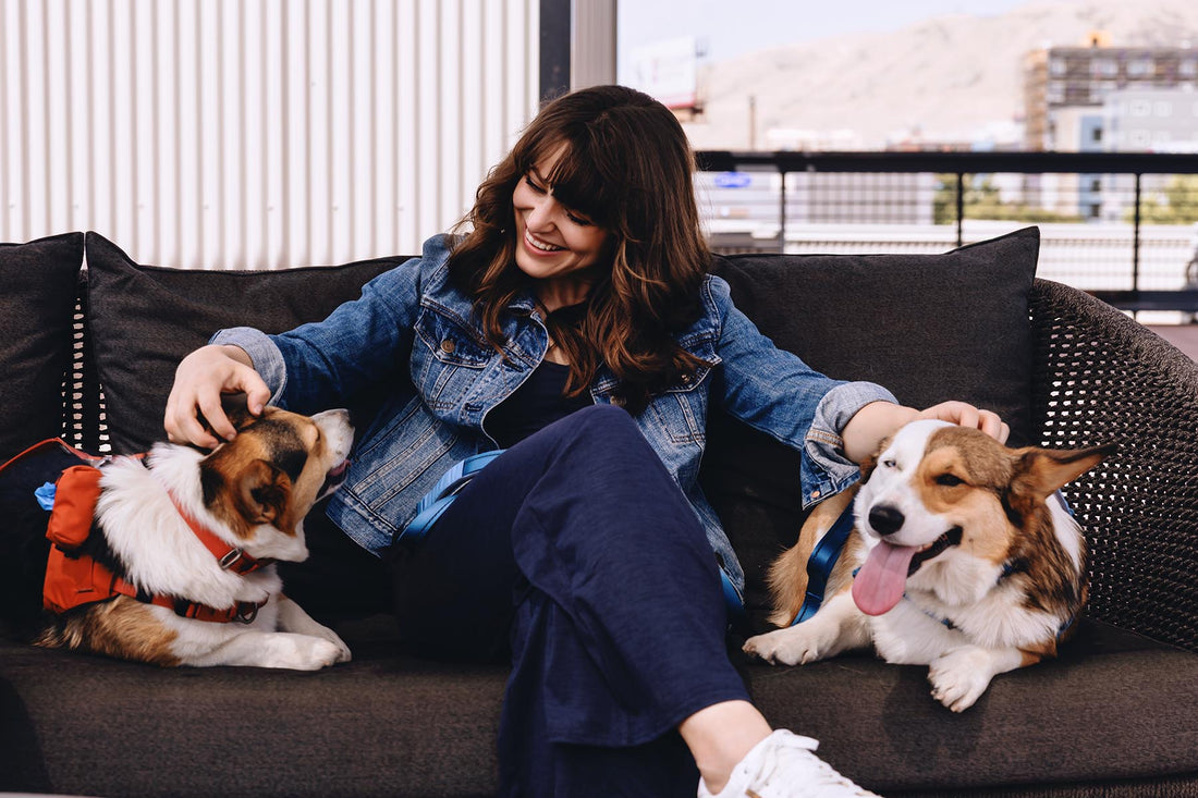 Dogs with their pawrent